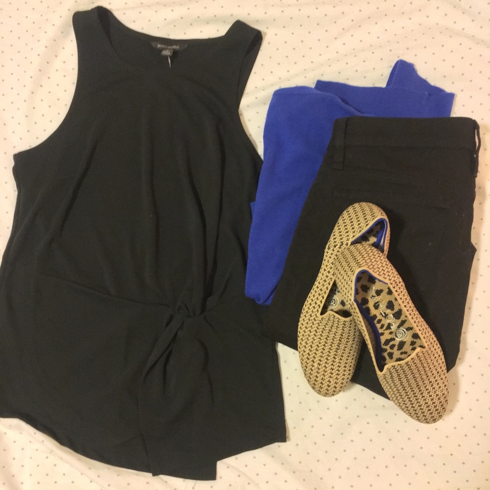 Banana Republic Black Knot Peplum Tank